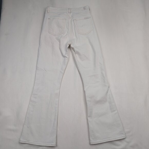 7 For All Mankind White Flare Wide Leg Jeans Sz 25 - Picture 3 of 12